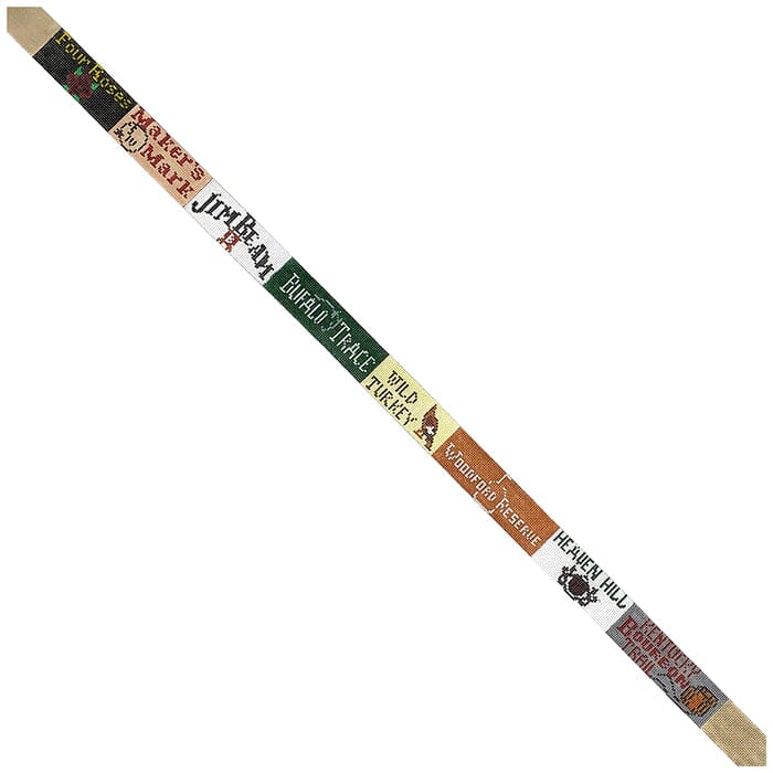 Kentucky Bourbon Trail Belt Painted Canvas Elm Tree Needlepoint - 1