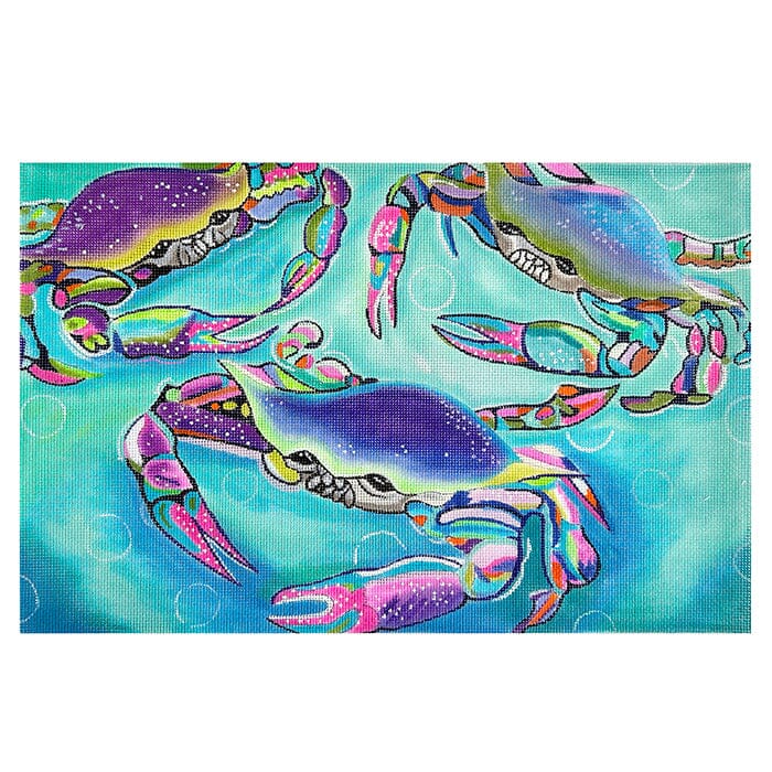 Keys Crabs Painted Canvas Purple Palm Designs - 1
