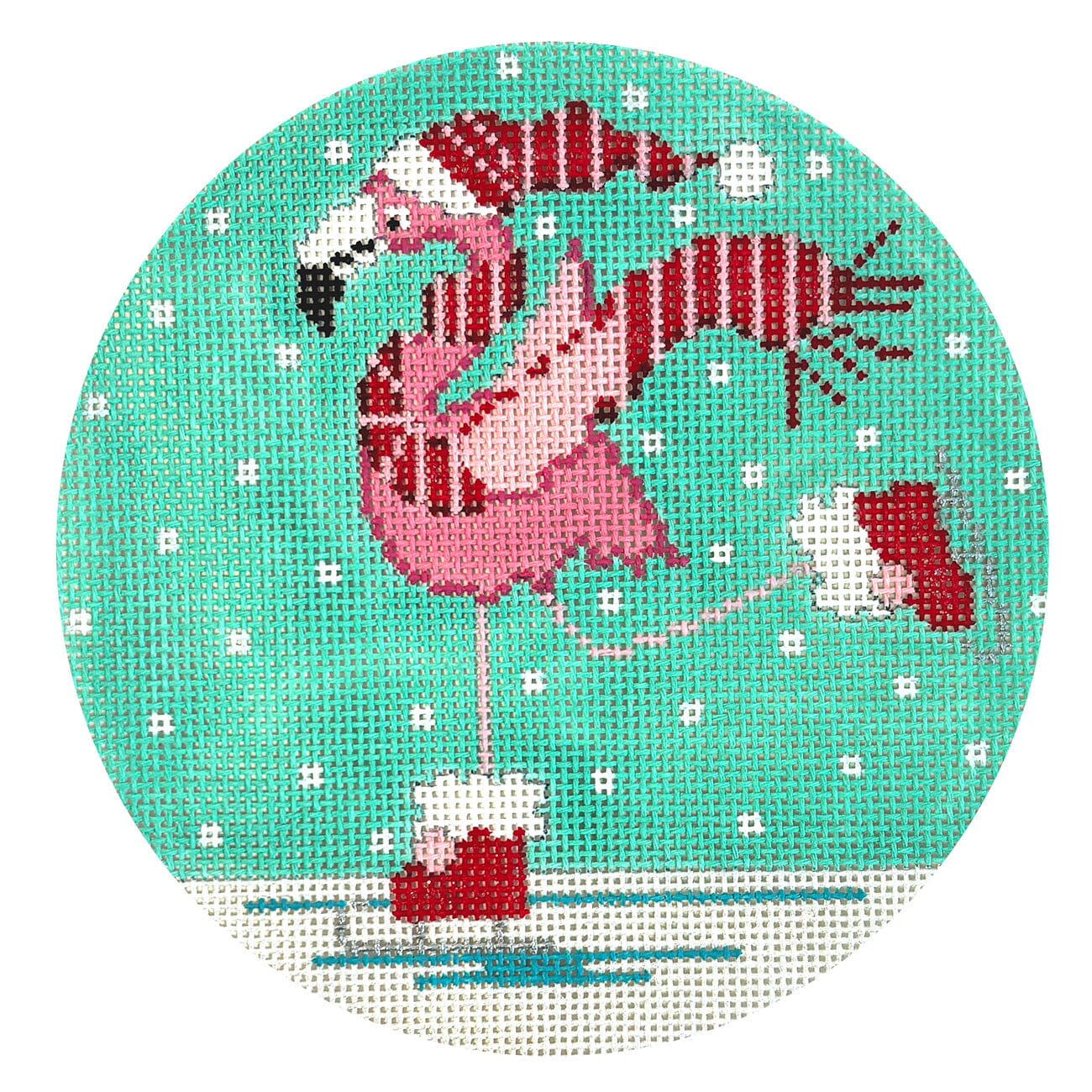 Kristi Yamaflingo Round Painted Canvas The Meredith Collection - 1