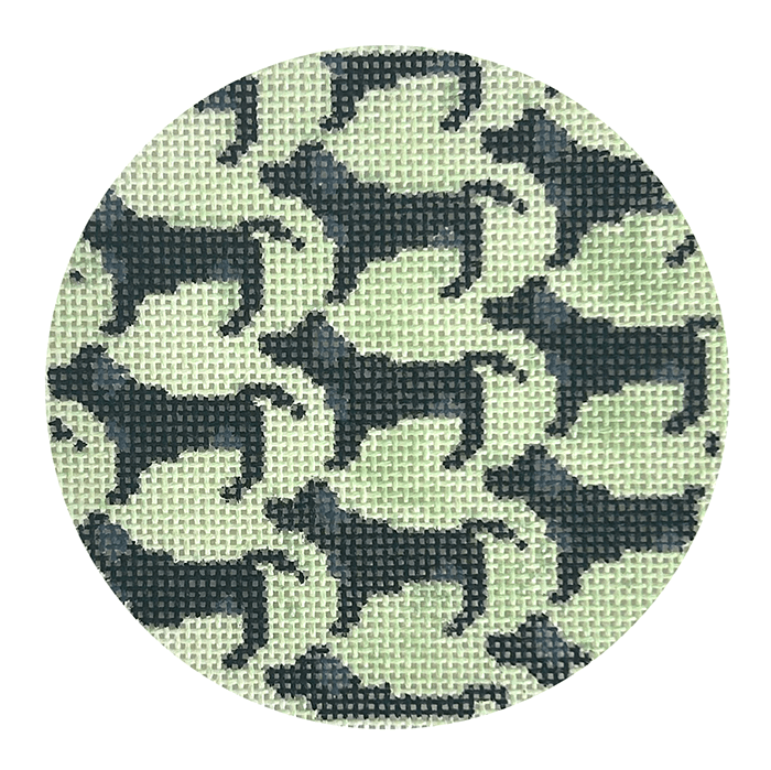 Labrador Repeat Round Painted Canvas Mopsey Designs - 1