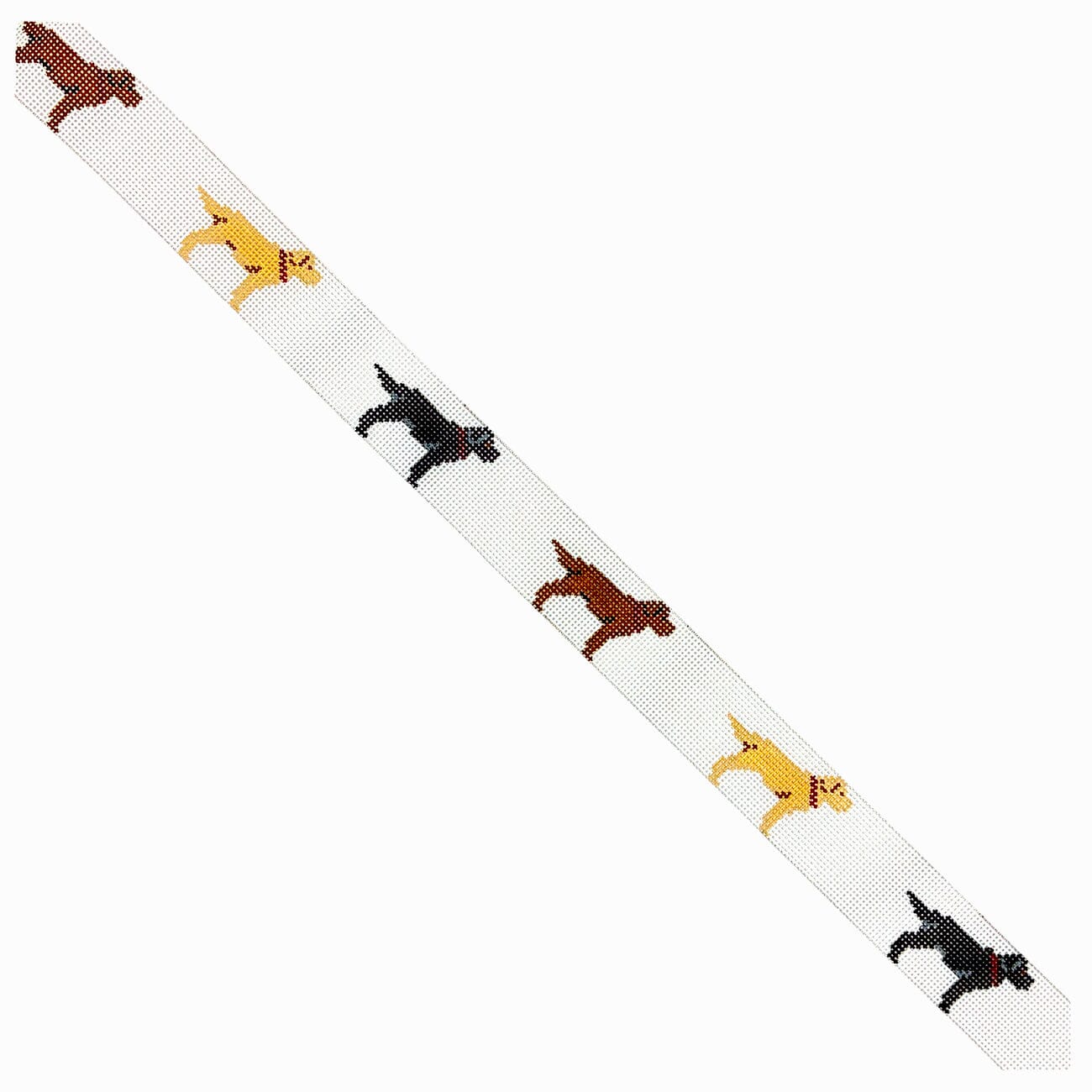 Labs Assorted Belt Painted Canvas Elm Tree Needlepoint - 1
