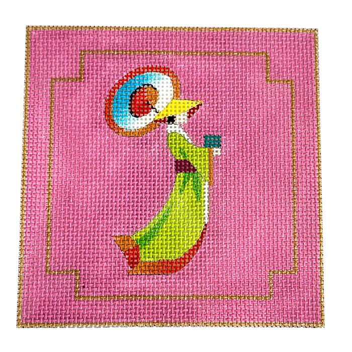 Lady with Umbrella Coaster on Pink Painted Canvas Colors of Praise - 1