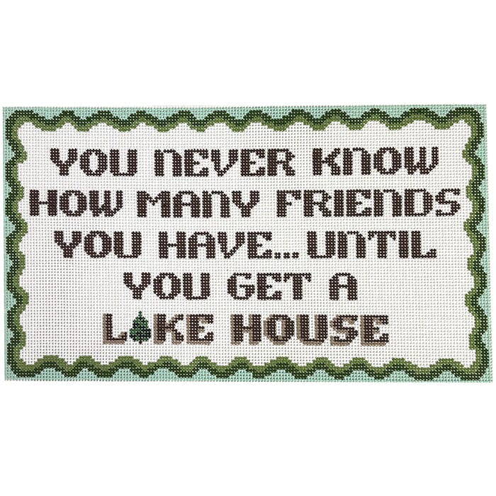 Lake House Pillow Painted Canvas Atlantic Blue Canvas - 1