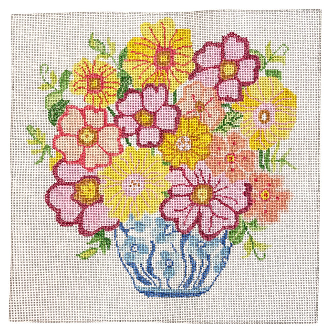 Large Favorite Bouquet 14" Painted Canvas Jean Smith - 1