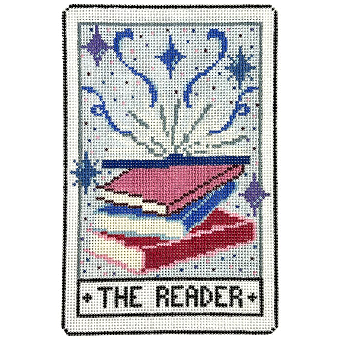 Larger Reader Tarot Card Painted Canvas Fire and Iris - 1
