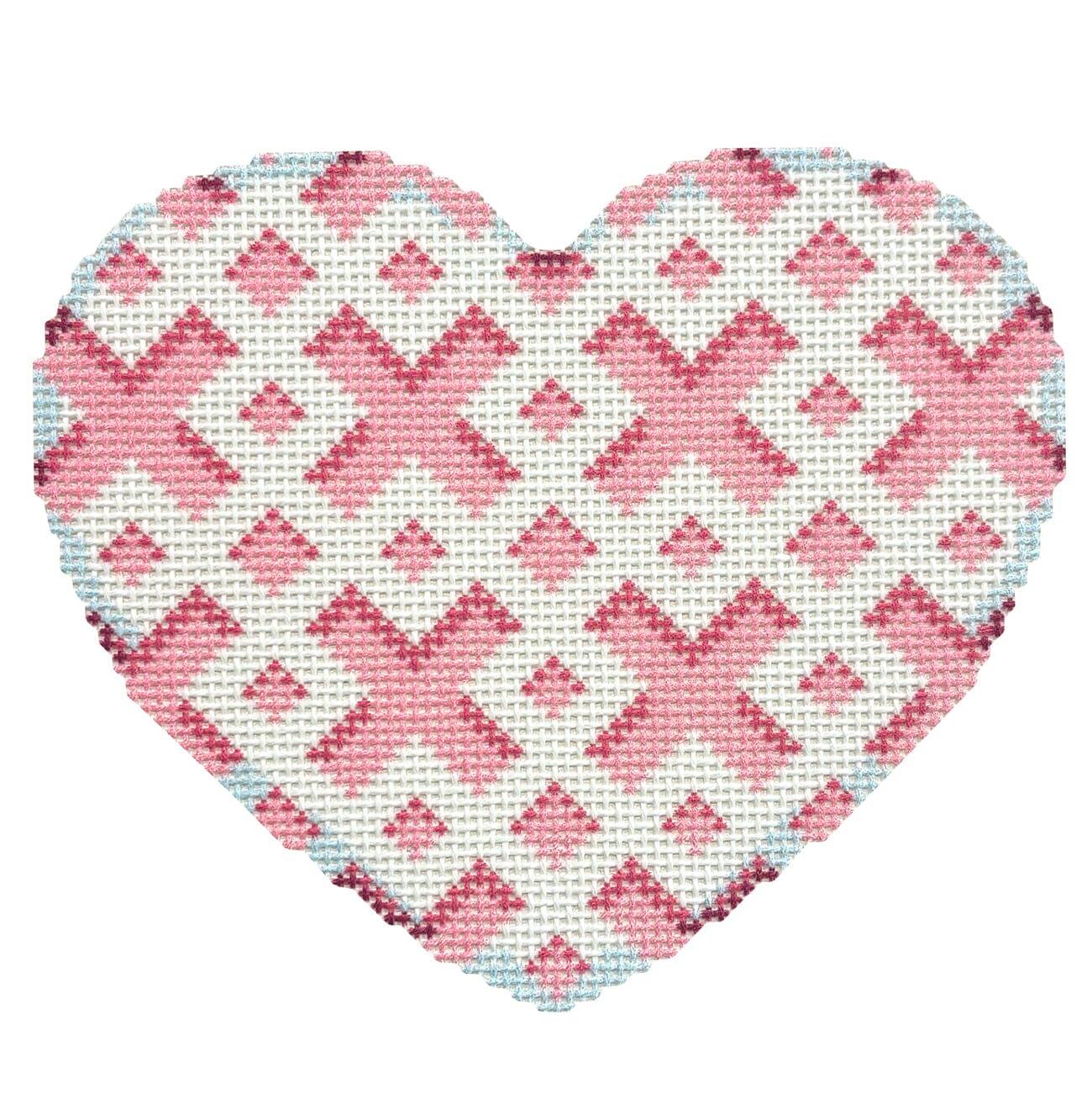 Lattice Heart/Large Printed Canvas Two Sisters Needlepoint