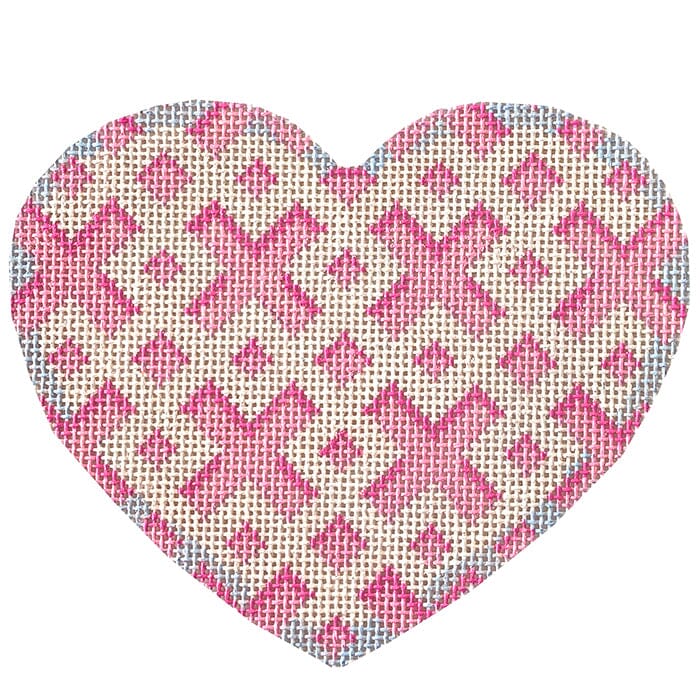 Lattice Heart/Large Printed Canvas Two Sisters Needlepoint