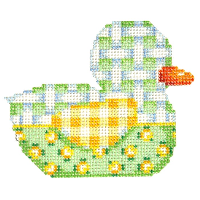 Lattice Rose Duckie Printed Canvas Two Sisters Needlepoint