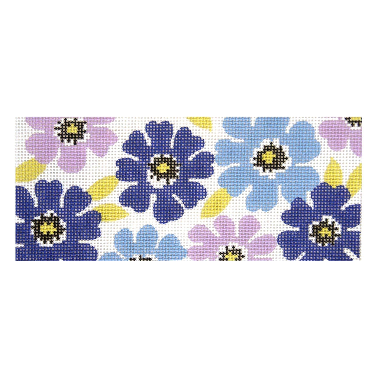 Lavender Floral Rectangle Insert Painted Canvas Lee's Needle Art Inc. - 1