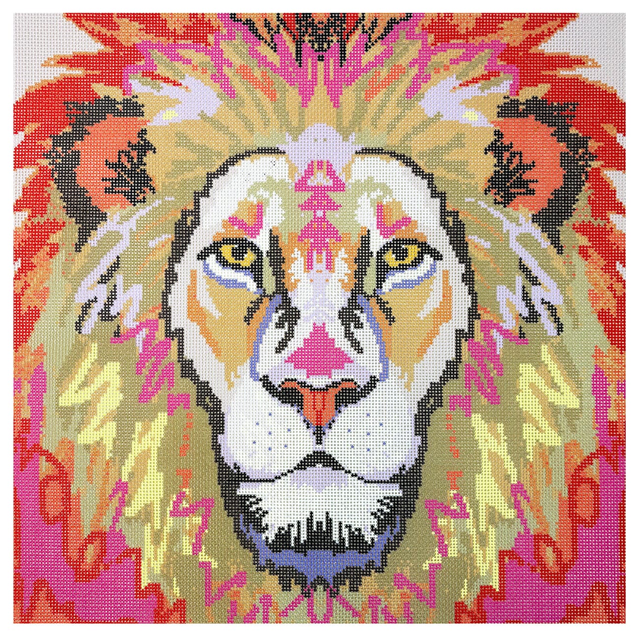 Leander Lion 15x15 painted canvas Thorn Alexander - 1