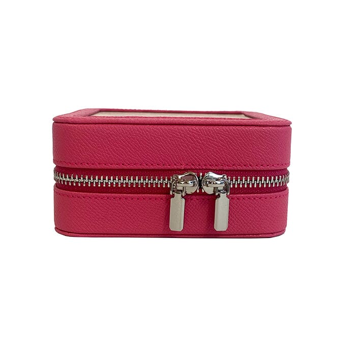 Leather 5" Square Jewelry Box Hot Pink Leather Goods Rachel Barri Designs - 3