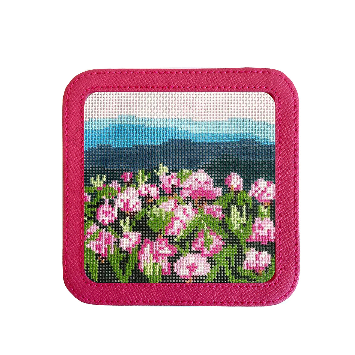Leather 5" Square Jewelry Box Hot Pink Leather Goods Rachel Barri Designs - 1