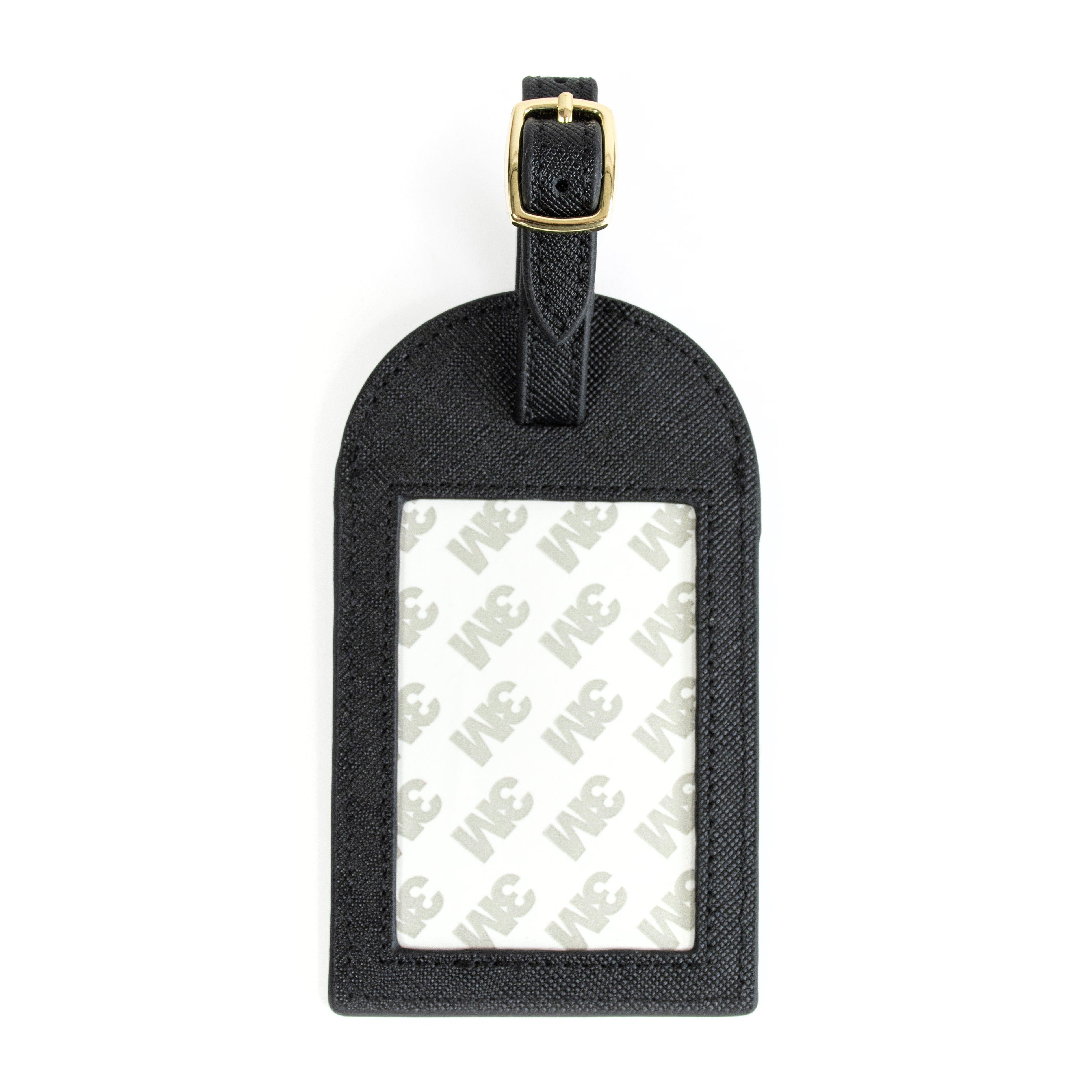 Leather Bag Tag Black Leather Goods Rachel Barri Designs - 2