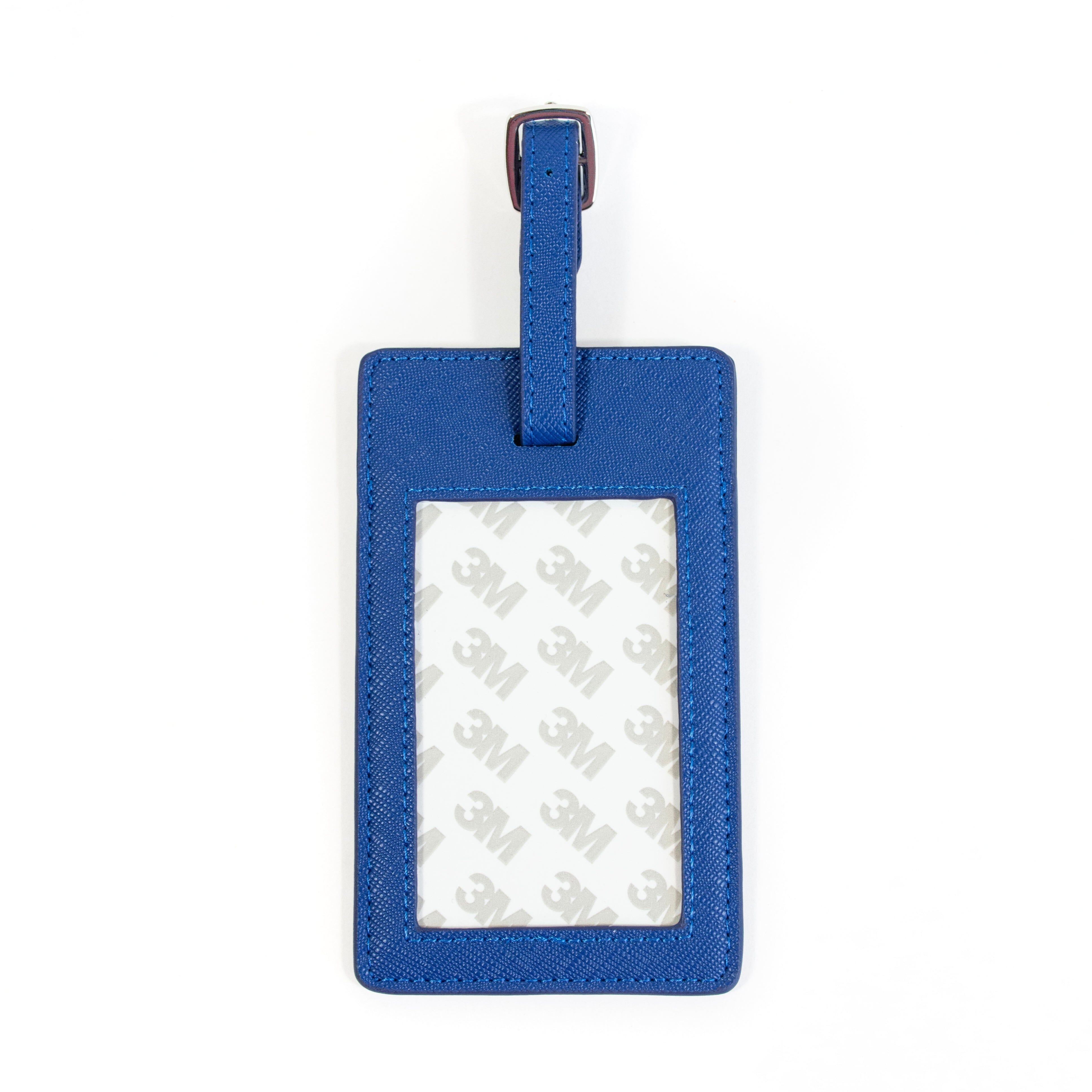 Leather Bag Tag Blue Leather Goods Needlepoint.Com