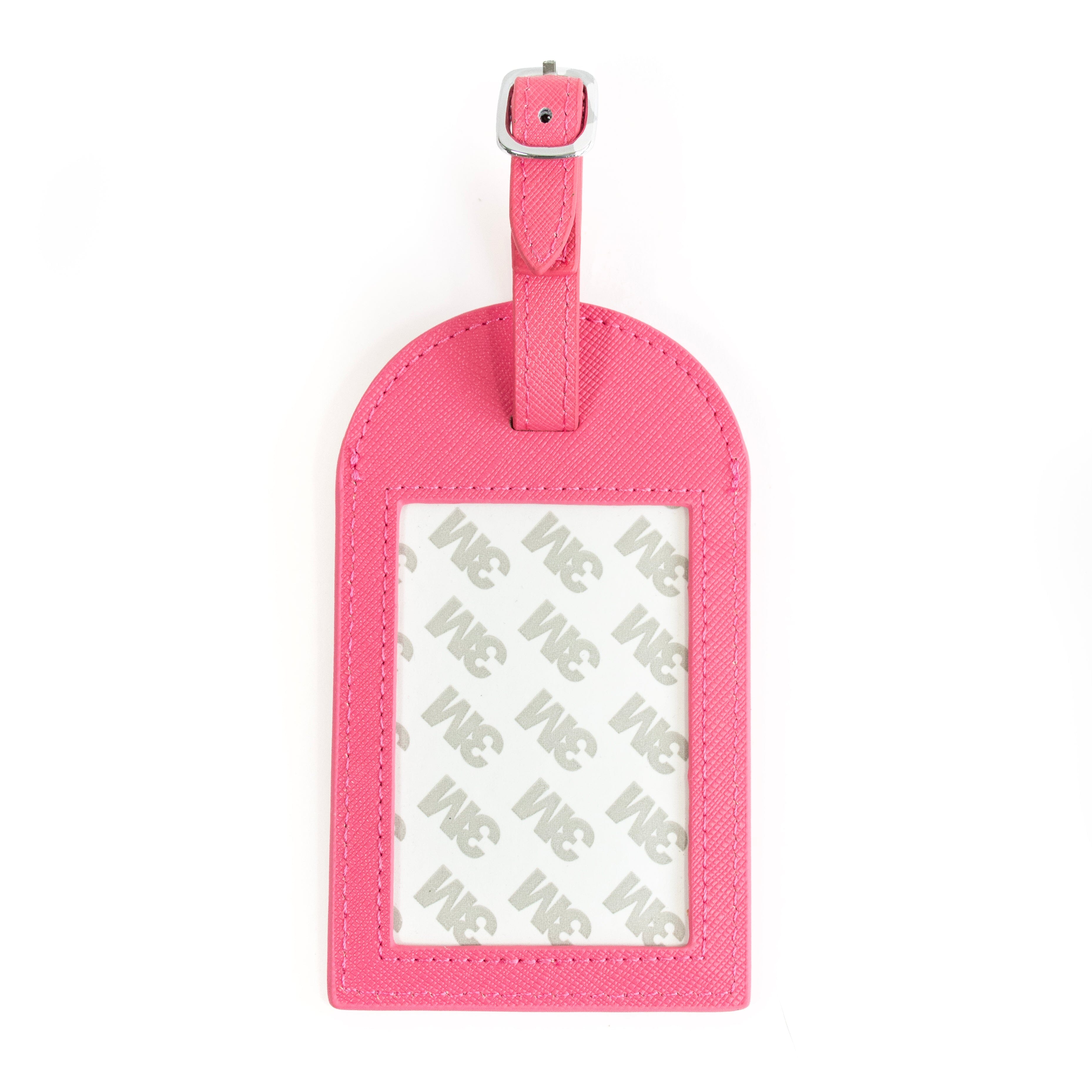 Leather Bag Tag Hot Pink Leather Goods Rachel Barri Designs - 2