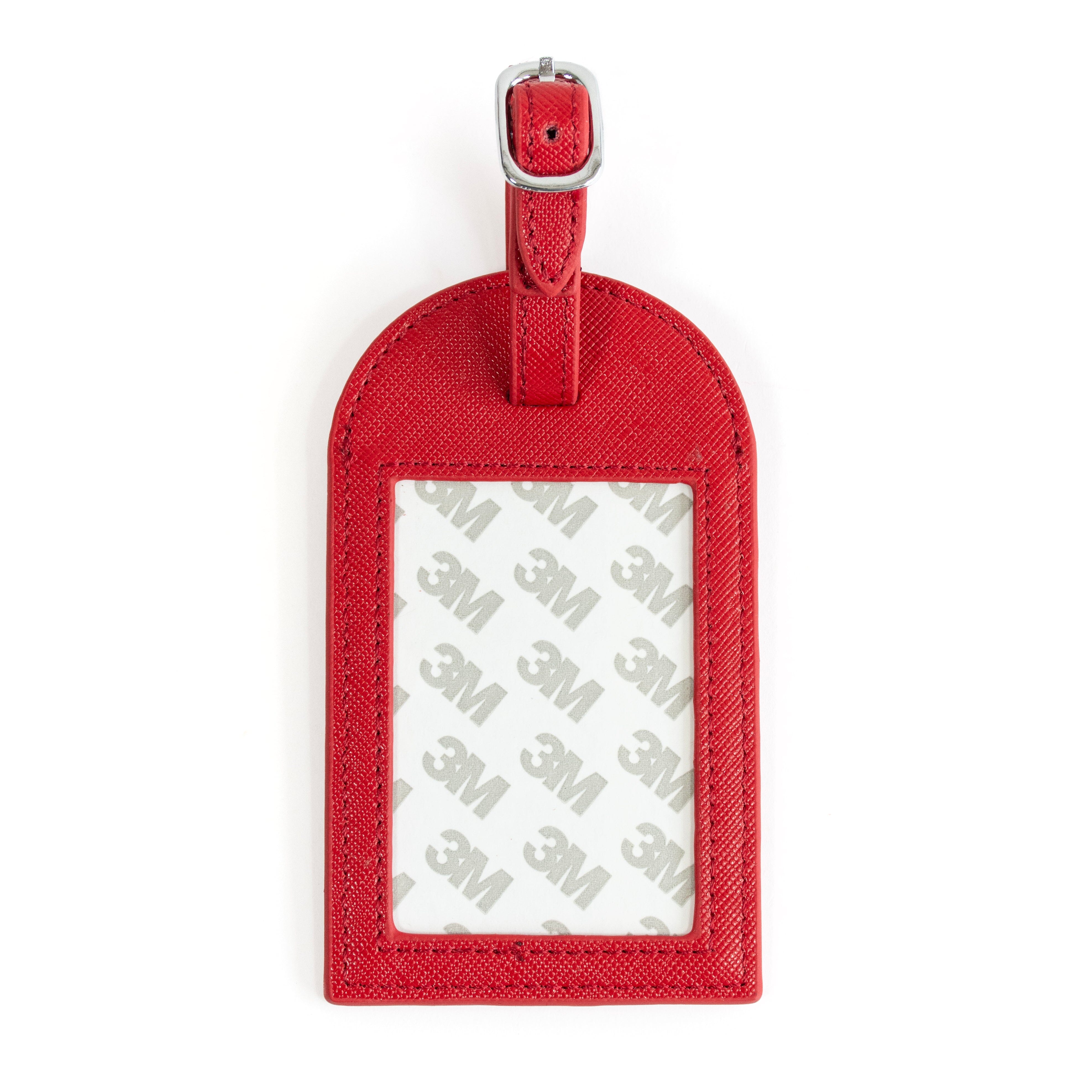 Leather Bag Tag Red Leather Goods Rachel Barri Designs - 2