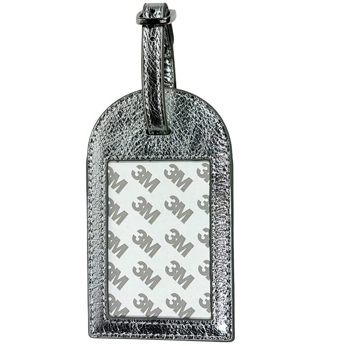 Leather Bag Tag Silver Leather Goods Rachel Barri Designs - 2
