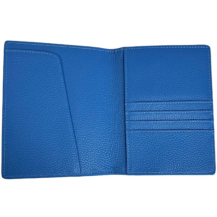 Leather Passport Cover - Cadet Blue Pebbled Leather Goods Rachel Barri Designs