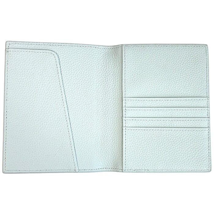 Leather Passport Cover Ice Blue Pebbled Leather Goods Rachel Barri Designs - 2
