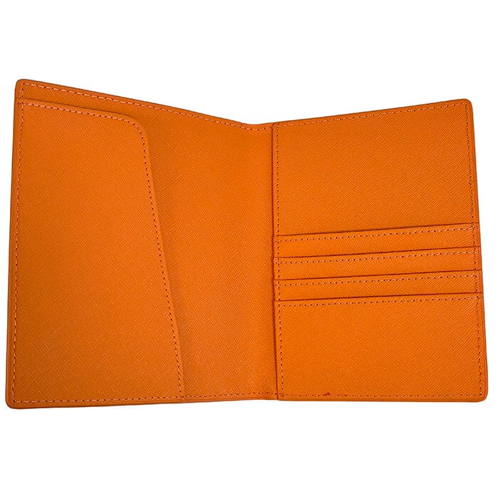 Leather Passport Cover Orange Saffiano Leather Goods Rachel Barri Designs - 2