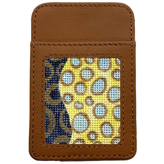 Leather Phone Case Wallet - Camel Leather Goods Planet Earth Leather 