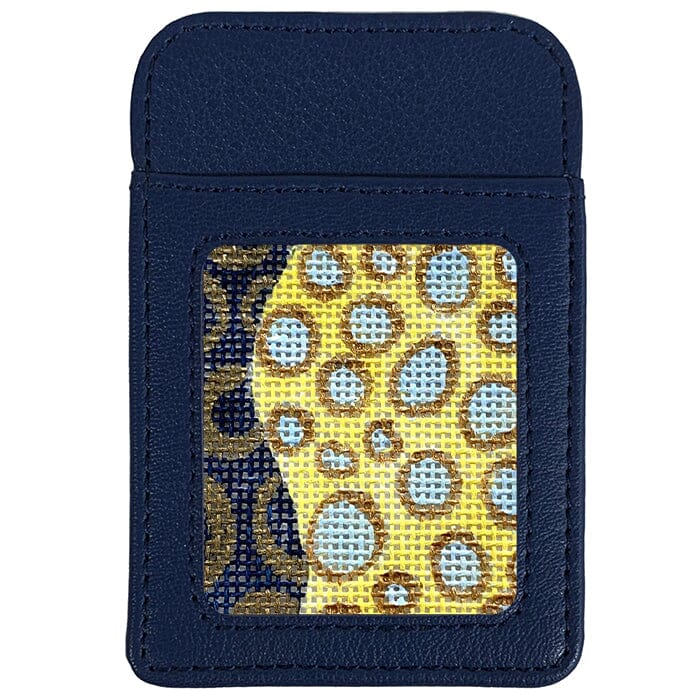Leather Phone Case Wallet - Dark Royal Leather Goods Planet Earth Fiber