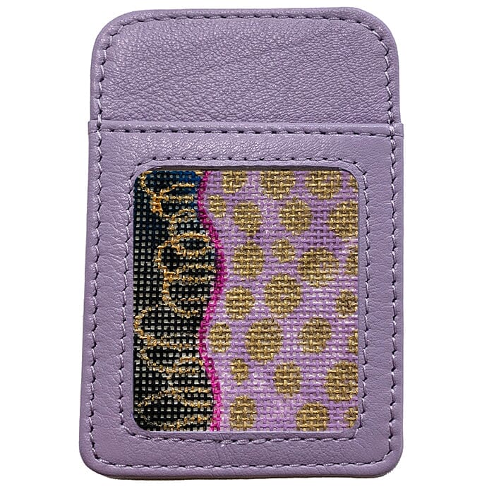 Leather Phone Case Wallet Lilac Leather Goods Planet Earth Leather - 1