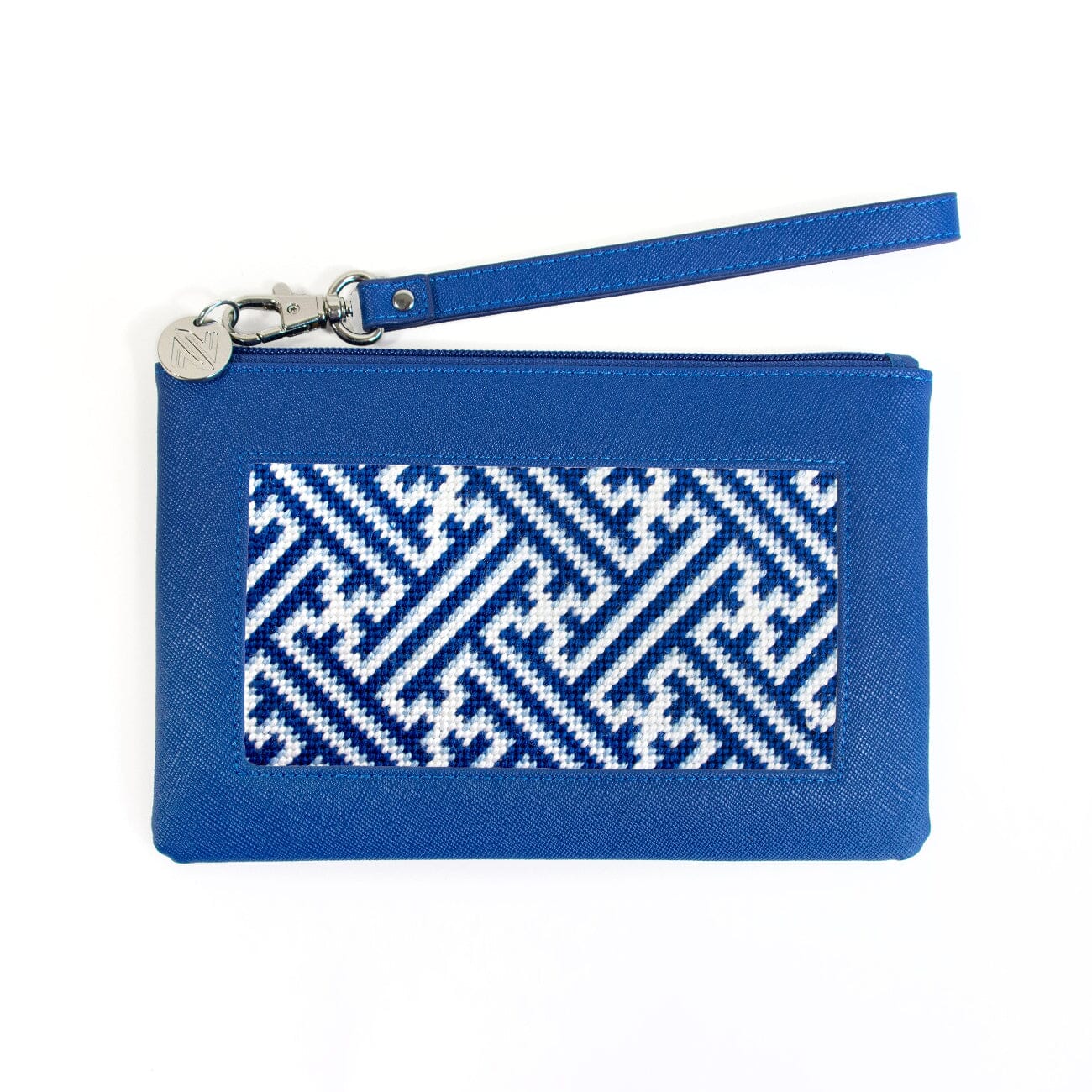 Leather Pouch Blue Leather Goods Needlepoint.Com