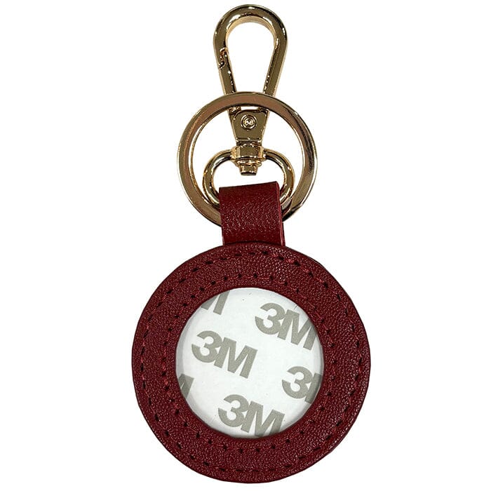 Leather Self-Finishing Round Key Fob - Cranberry Leather Goods Planet Earth Leather