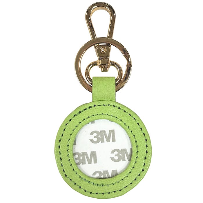 Leather Self-Finishing Round Key Fob - Lime Leather Goods Planet Earth Leather