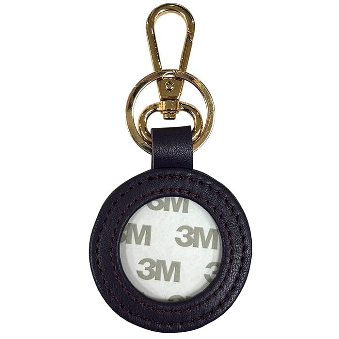 Leather Self-Finishing Round Key Fob - Medium Purple Leather Goods Planet Earth Leather