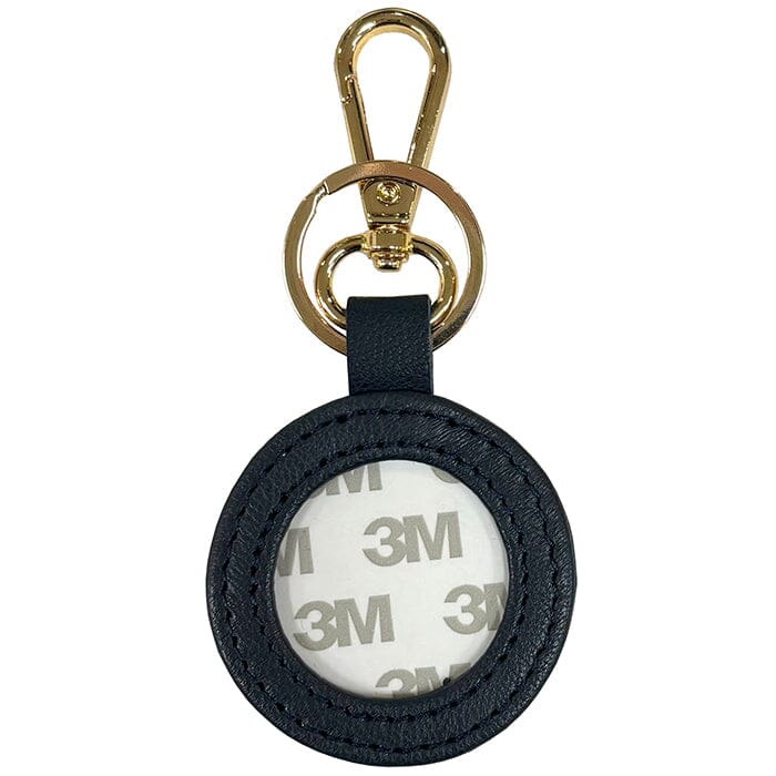 Leather Self-Finishing Round Key Fob - Navy Leather Goods Planet Earth Leather