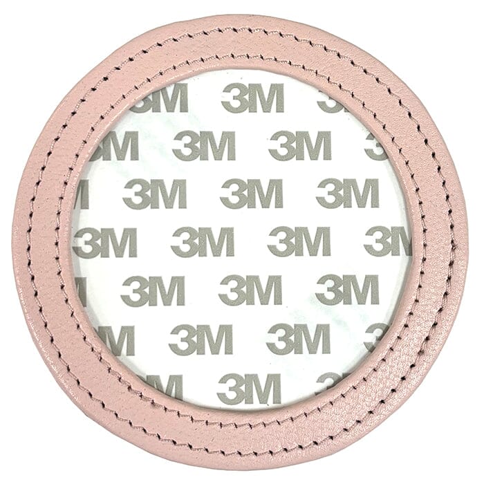 Leather Self-Finishing Round Magnet - Light Pink Leather Goods Planet Earth Leather