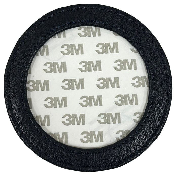 Leather Self-Finishing Round Magnet - Navy Leather Goods Planet Earth Leather