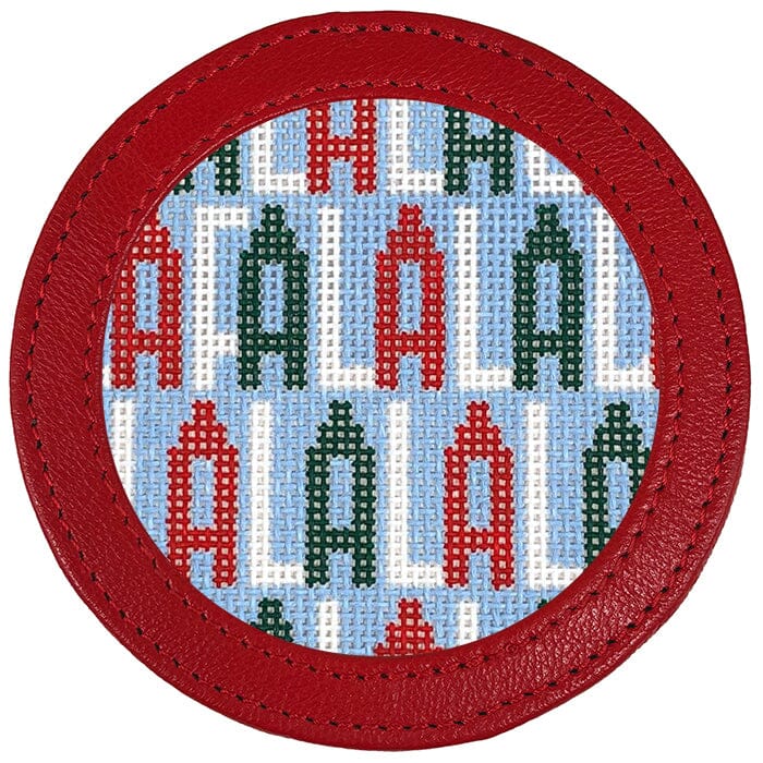 Leather Self-Finishing Round Magnet - Red Leather Goods Planet Earth Leather