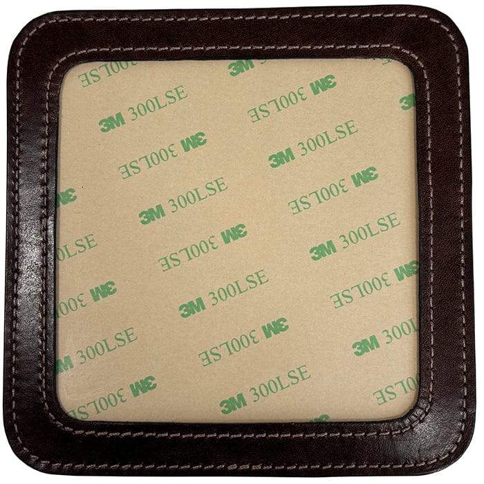 Leather Self-Finishing Square Coaster Leather Goods Clayton and Crume Dark Brown