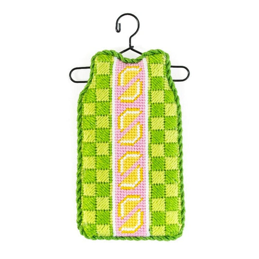 Lemon Checks Mini Shift with Stitch Guide Printed Canvas Two Sisters Needlepoint 