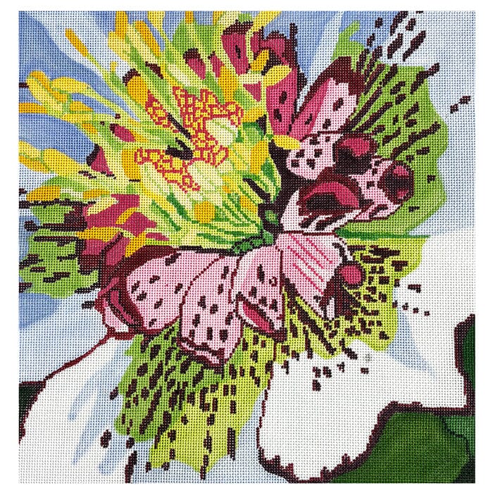 Lenton Rose #1 14" Square Painted Canvas Jean Smith - 1
