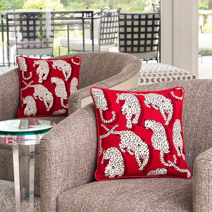 Leopard Pillow Kit - Red Kits Needlepoint To Go