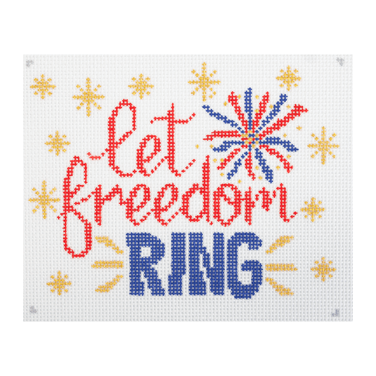 Let Freedom Ring w/Fireworks Painted Canvas A Poore Girl Paints - 1