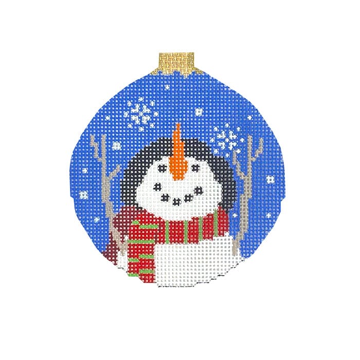 Let It Snow, 3.25" Round Painted Canvas Susan Roberts Needlepoint Designs Inc. - 1