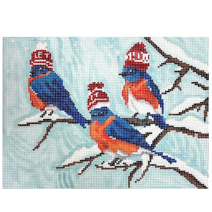 Let it Snow Birds Pillow on 13 Painted Canvas Scott Church Creative