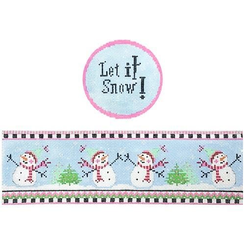 Let It Snow hinged box with hardware Painted Canvas Funda Scully - 1