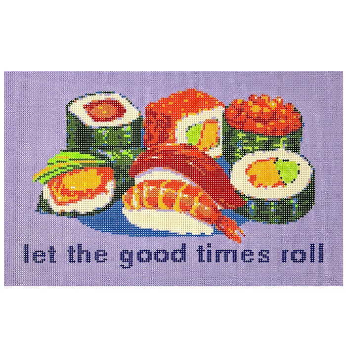 Let the Good Times Roll Painted Canvas Lucky Lotus Needlepoint - 1
