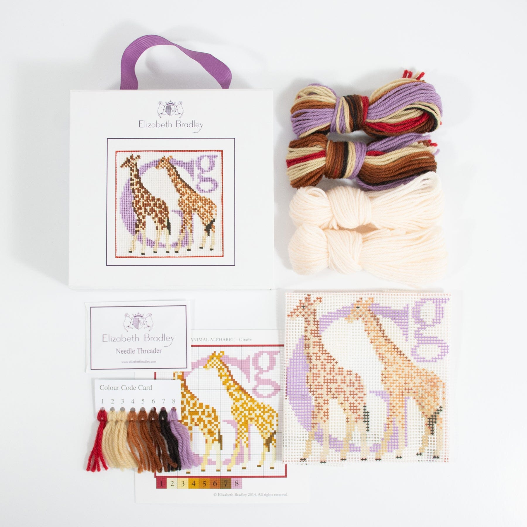 Letter G Giraffe Needlepoint Kit Kits Elizabeth Bradley Design - 1