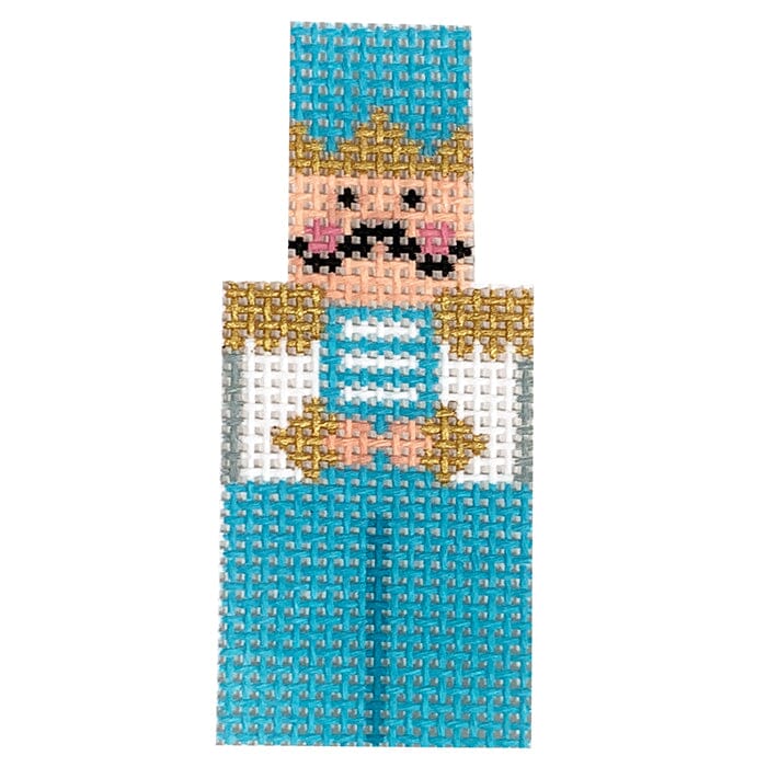 Light Blue Nutcracker Angel Ornament Painted Canvas Stitch Its - 1