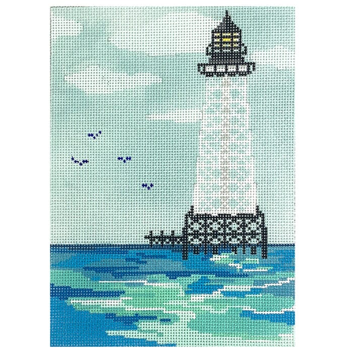 Lighthouse Large Painted Canvas Atlantic Blue Canvas - 1