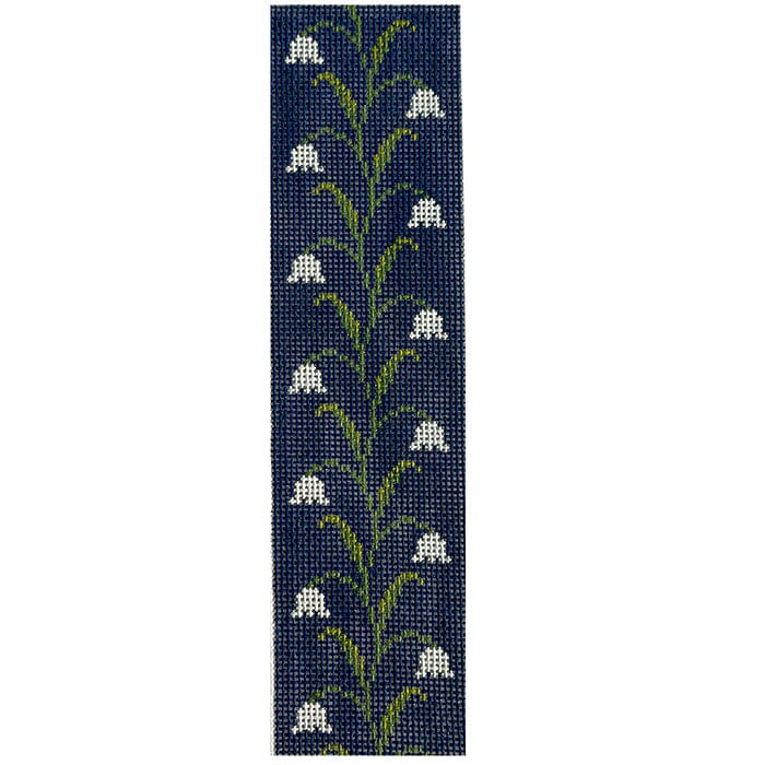 Lily of the Valley Key Fob Dark Blue Painted Canvas Thorn Alexander - 1