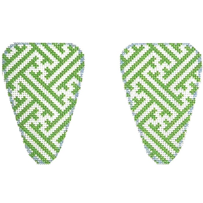 Lime Fretwork Scissor Case Printed Canvas Two Sisters Needlepoint