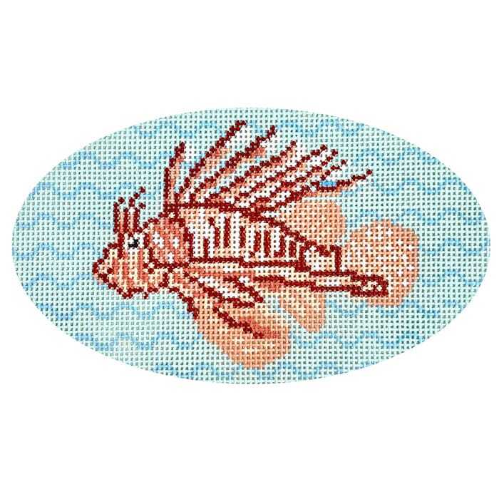 Lionfish Fish Series Painted Canvas Atlantic Blue Canvas - 1